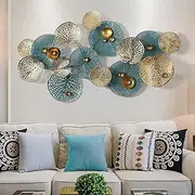 Metal Wall Decor for Living Room Bedroom, Inspirational Large Wrought Iron Floral Wall Hanging Sculptures Metal Wall Art for Indoor Outdoor