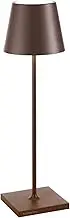 Zafferano Poldina Pro Dimmable Wireless LED Table lamp in Aluminum, IP54 Protection, Indoor/Outdoor use, Contact Charging Base, H38cm, EU Plug-Corten