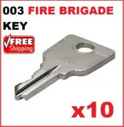 10 x Fire Brigade 003 Key Cut To Code Suits Australian Emergency Services Locks