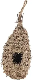 LIGHTAOTAO 1Pc Handmade Oval Shaped Woven Bird Nest Cozy Sleeping House for Birds Natural Decorative Hut with Easy Hanging Rope for Outdoor and Indoor Use