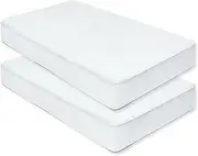 [2PCE] Home Master PVC Queen Bed Mattress Protector with Elastic Fit, Plastic - White