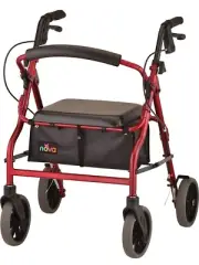 NOVA Medical Products Zoom Rollator Walker with Seat Height, Blue, 1 Count RED
