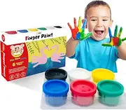 Finger Paint Set for Kids - Non-Toxic, Washable, and Safe Finger Paints for Toddlers - Perfect for Creative Play, Arts & Crafts, and Learning Activities (6, 6)