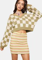 Bubbly Your Move Checkerboard Sweater