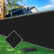 Cisvio 4ftx50ft Fence Privacy Screen Heavy Duty 170 GSM Windscreen & Dustproof Fabric Privacy Screen Covering Mesh Fencing for Outdoor Patio, Balcony, Pool Deck, Black