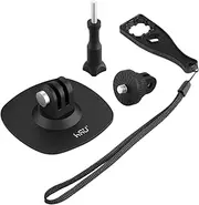 HSU Flexible Adhesive Mount Kit, 3M Helmet Adhesive Sticky Mounts Compatible with Insta360 X4 X3 X2 X One RS, GoPro Hero 13/12/11/10/9/8/7, GoPro Max, DJI Osmo Action Sports Camera Accessories (1 Set)