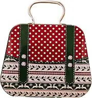 SMZhomeone Christmas Cookie Tin Tin Handbag-Shaped Christmas Cookies Tin Made of Metal for Cookies, Sweets and Other Holiday Treats (F)