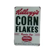 1x Metal Tin Sign Corn Flakes Kelloggs Regular Size New Man Cave 200x300mm