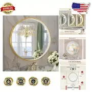 Luxury 24" LED Round Mirror with Shatterproof Glass & Adjustable Lighting