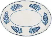 Mud Pie 11 3/4" x 17" Block Print Platter, Blue