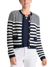 Vineyard Vines Cotton Cashmere Stripe Texture Cardigan