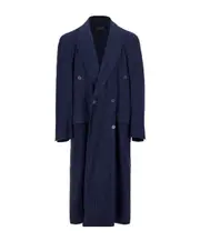 fluid double-breasted coat 1 navy