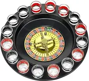 Tradeopia Roulette Drinking Game Set - includes 16 Glasses, 2 Roulette Balls, Spinner & Base - Adult Party Game