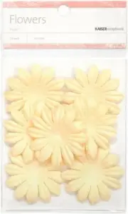 Paper Flowers, Cream, 25/pk, 5cm, scrapbook - Kaisercraft 826