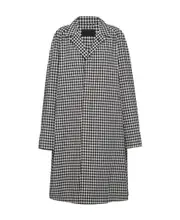 Prada Check Pattern Belted Coat IT50,IT44 White / black
