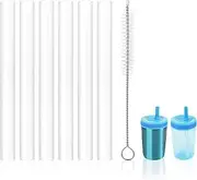 6pcs Replacement Straws for Zak Designs Kelso 15 oz, with 1 Cleaning Brush Plastic BPA-Free Kids Reusable Water Bottle Cup Replacement Straws Accessory for Zak