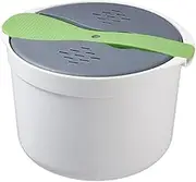 Office Portable Microwave Oven Rice Cooker with Spoon Washable Multifunctional Steamer Pot Cookware Kitchen Gadget Green