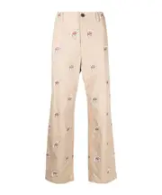 Graphic print trousers S,M Nude
