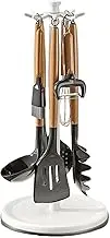 Multifunctional Spatula Storage Rack Easy Access To Daily Cooking Needs There Are 8 Hooks Carbon Steel Shovel Hook Rack, white