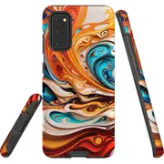 For Samsung Galaxy S20 Tough Protective Cover, Swirling Gold