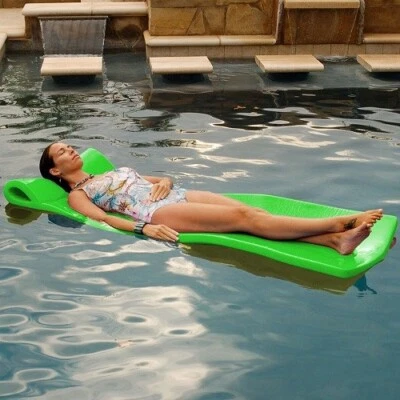 TRC Recreation Splash 1.25" Thick Foam Swimming Pool Float Mat, Fierce Green