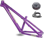 26er Hardtail Mountain Bike Frame 12.5'' Single Speed Frame C/V Brake Quick Release MTB Frame QR 10 * 135mm Aluminum Alloy Rigid Frame (Color : Purple)