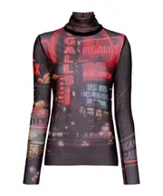 Pigalle-print mesh T-shirt XXS,XS Black