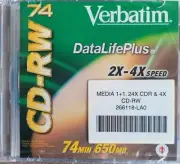 Verbatim 2 Disc Data Life Plus 24X CDR & 4X CD-RW