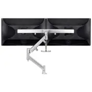 Atdec AWMS-RHXB Tandem Dynamic Dual Monitor Mount. Heavy Duty F-Clamp Desk Fixing. Max Load 2-7kg. Up to 27" screens. Silver AWMS-RHXB-H-S