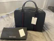 PAUL SMITH Black Pebble Grain Leather Briefcase Bag