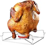 Beer Can Chicken Holder for Grill Oven Smoker Sturdy,Stainless Steel Folding Beer Butt Chicken Holder for Whole Chicken Roaster, Chicken Rack for Tender and Juicy Chicken Turkey (1 PCS)
