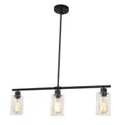 Modern Kitchen Lights 3 Lights Black Linear Chandelie Pendant Light Kitchen