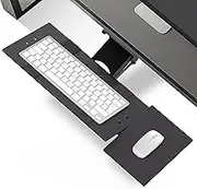 KT1 Ergonomic Under-Desk Computer Keyboard Tray. Adjustable Height Angle Negative tilt Sliding Pull Out Drawer Platform swivels 360 Slides Office Products Furniture Desktop Accessories with Mouse pad