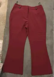 City Chic Pants Women M/18 Burgundy, High Rise Flared Pant Tuxe Luxe, NWT