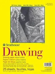 Strathmore 300 Series Drawing Pad, Medium Surface, 9"x12" Wire Bound, 25 Sheets