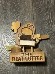VTG Potato Guy The Meat Cutter Bar Counter Wooden Art Don Mars 1981 USA