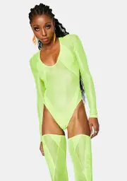 [Club Exx] Electric Chapel Mesh Bodysuit And Stockings Set