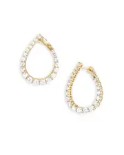 Shashi Pave Twist Hoop Earrings in 14K Gold Vermeil