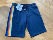 New Paul Smith Junior Boy Blue Cotton Side Stripe Track Shorts Size 12