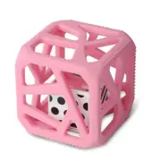Malarkey Kids Pink Soft Chewing Cube Sensory Rattle/Teether Baby/Infant 3m+ Toy
