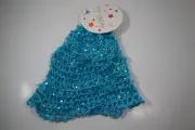 AA2 blue SEQUIN BEANIE SKULL CAP HAT girls osfa