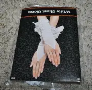 Girls Womens Halloween Teen Fingerless Off White Ghost Gloves-size 14+