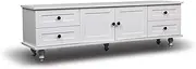 140cm Modern White TV Stand Cabinet Wooden Entertainment Unit Wood Shelf Storage