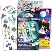 Hatsune Miku Decal Sticker Pack for Kids, Teens, Adults ~ 2 Pc Bundle with 100 Hatsune Miku Anime Stickers for Laptops, Cars, Bedroom Decor and More