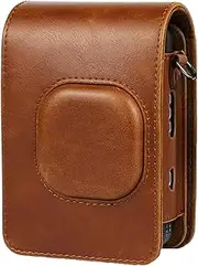 Compact Size Instant Camera Case Bag PU Leather with Shoulder Strap Compatible with Fuji Instax Mini LiPlay