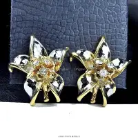 在飛比找Yahoo!奇摩拍賣優惠-珍珠林~新加坡蘭花雙色夾式耳環(也有全金色)~展示品特價賠售