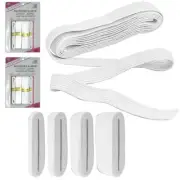 8 Assorted Size White Sewing Elastic Bands Polyester Stretchy Waistband Knitted