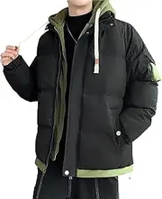 [JEShifangjiusu] Men's Thick Sports Jacket Waterproof Wind Jacket Rain Waterproof Ski Jacket, Black, Large