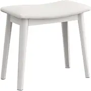 Balama Dressing Table Stool Bathroom Stool White Padded 47 x 28 x 45 cm with Robust Faux Leather and Sturdy Plastic Legs, Lightweight, up to 150 kg