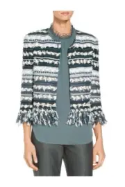 NWT St John Lofty Flagged Stripes Knit Jacket in Multi - Size L #C630